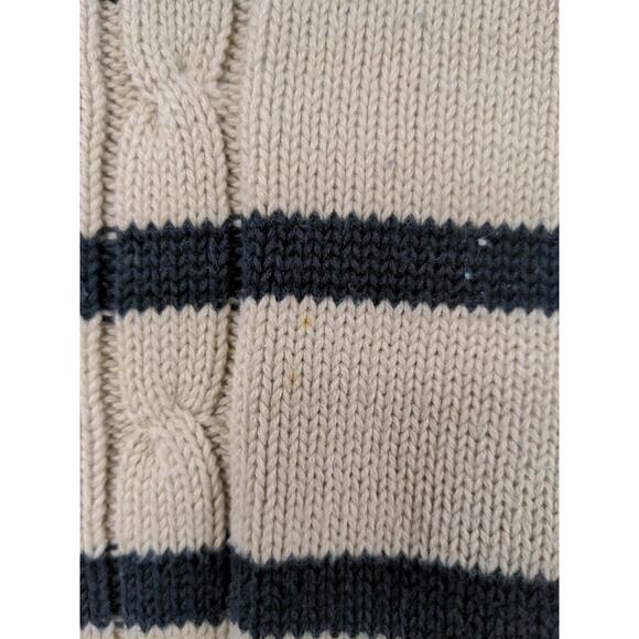 Appleseed's Women's Pullover White Black Striped Medium Sweater 100% Cotton - Picture 9 of 9